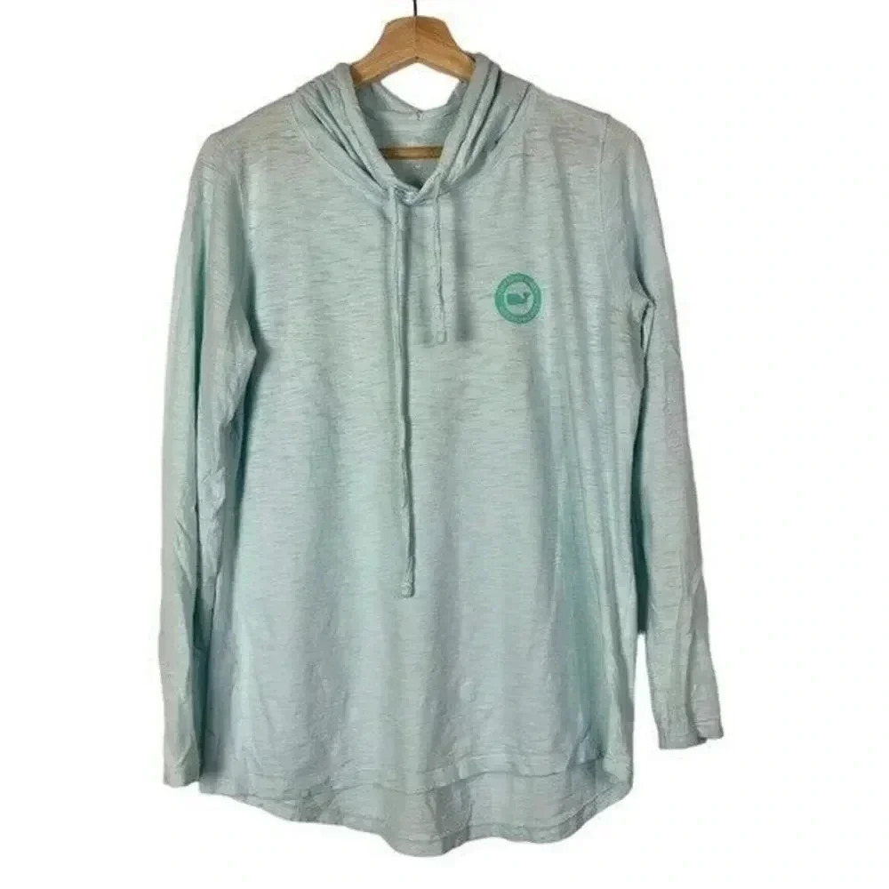 Vineyard Vines Light Blue Cotton Long Sleeve Slub Hoodie M